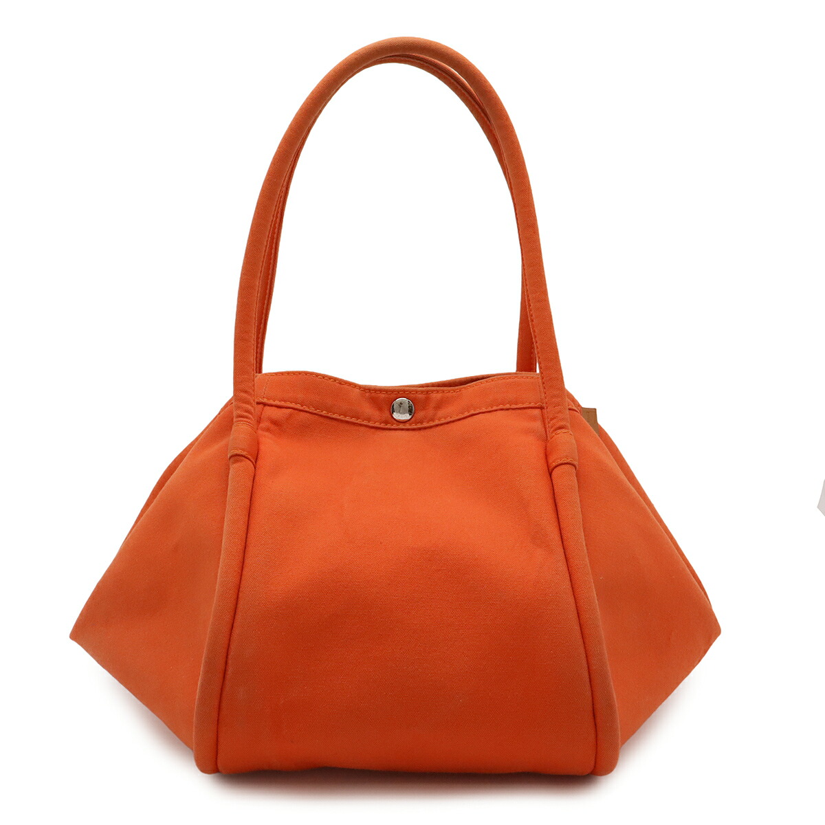HERMES エルメス サックバガ トートバッグ ハンドバッグ キャンバス オレンジ シルバー金具 ポーチ付き 【中古】