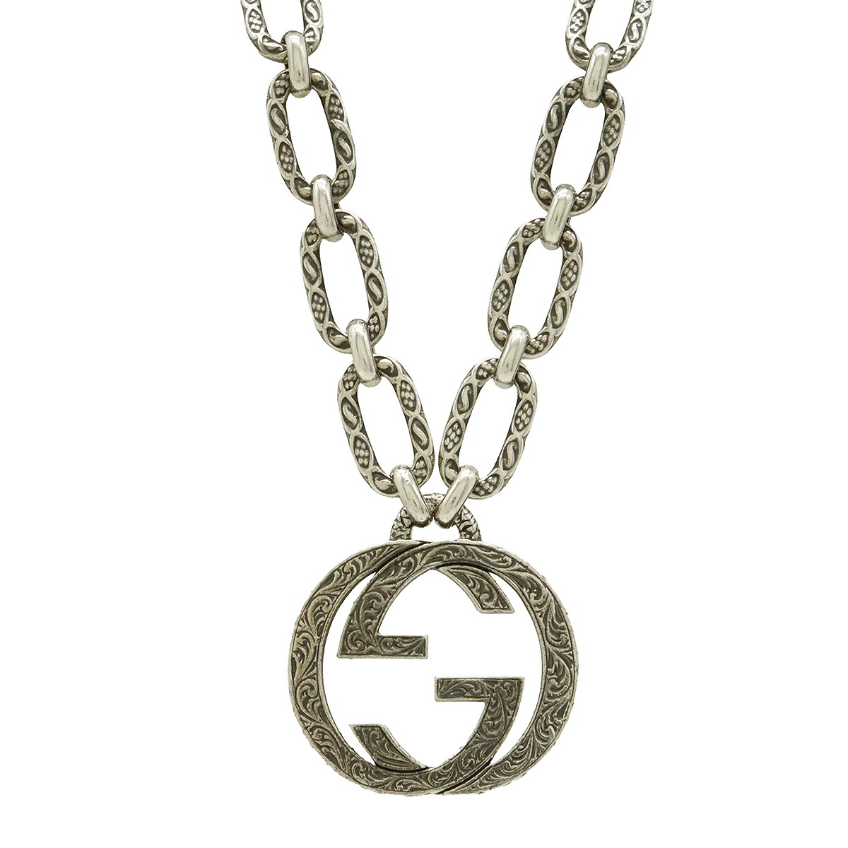 【美品】257 GUCCI ネックレス　インターロッキングG アラベスク 美品】257 GUCCI ネックレス インターロッキングG アラベスク