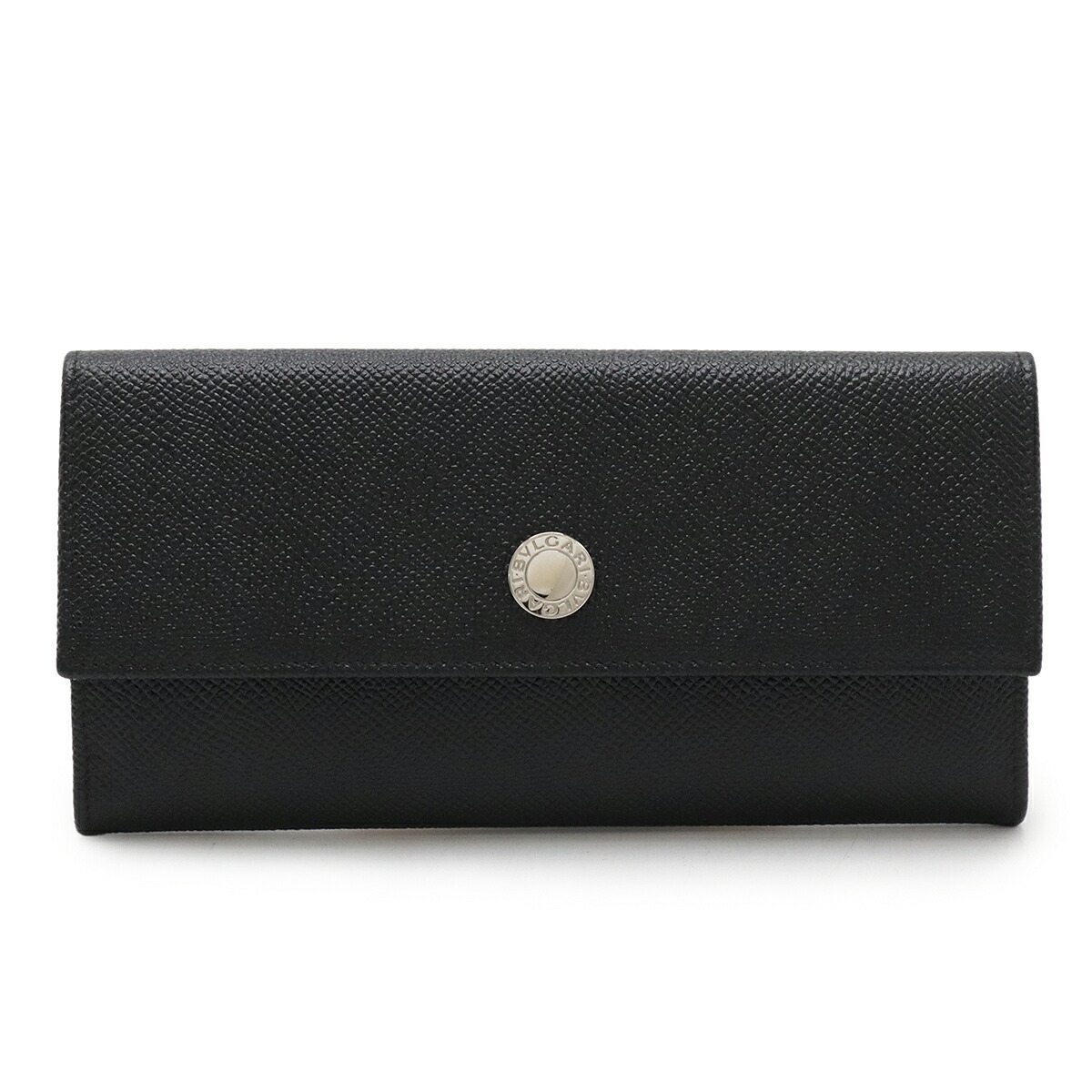 BVLGARI 黒レザー長財布 名入れ】 ブルガリ 財布 メンズ 長財布 ブランド 二つ折り 薄い