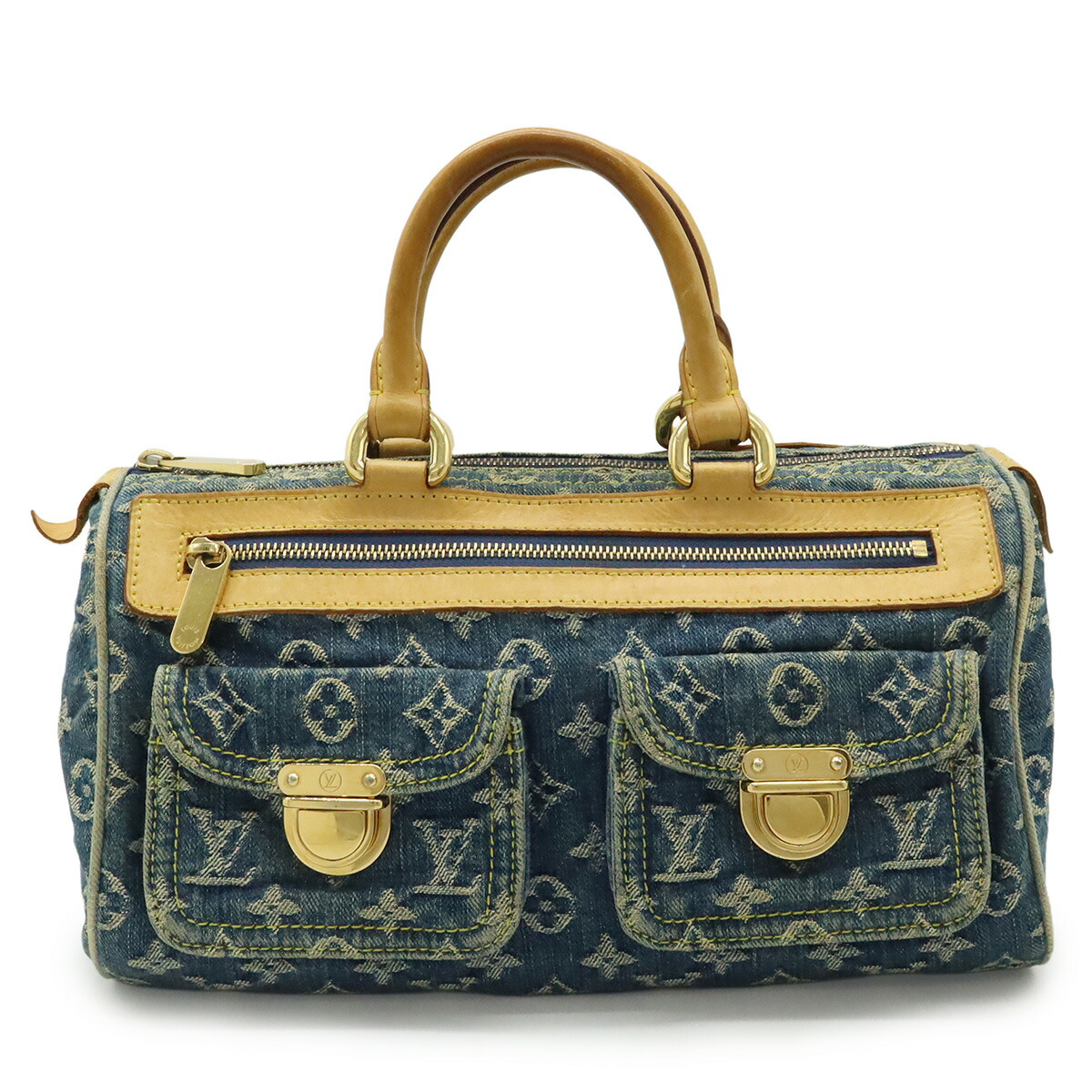 LOUIS VUITTON ルイ ヴィトン モノグラムデニム ネオスピーディ ハンドバッグ ミニボストンバッグ ブルー 青 M95019 【中古】