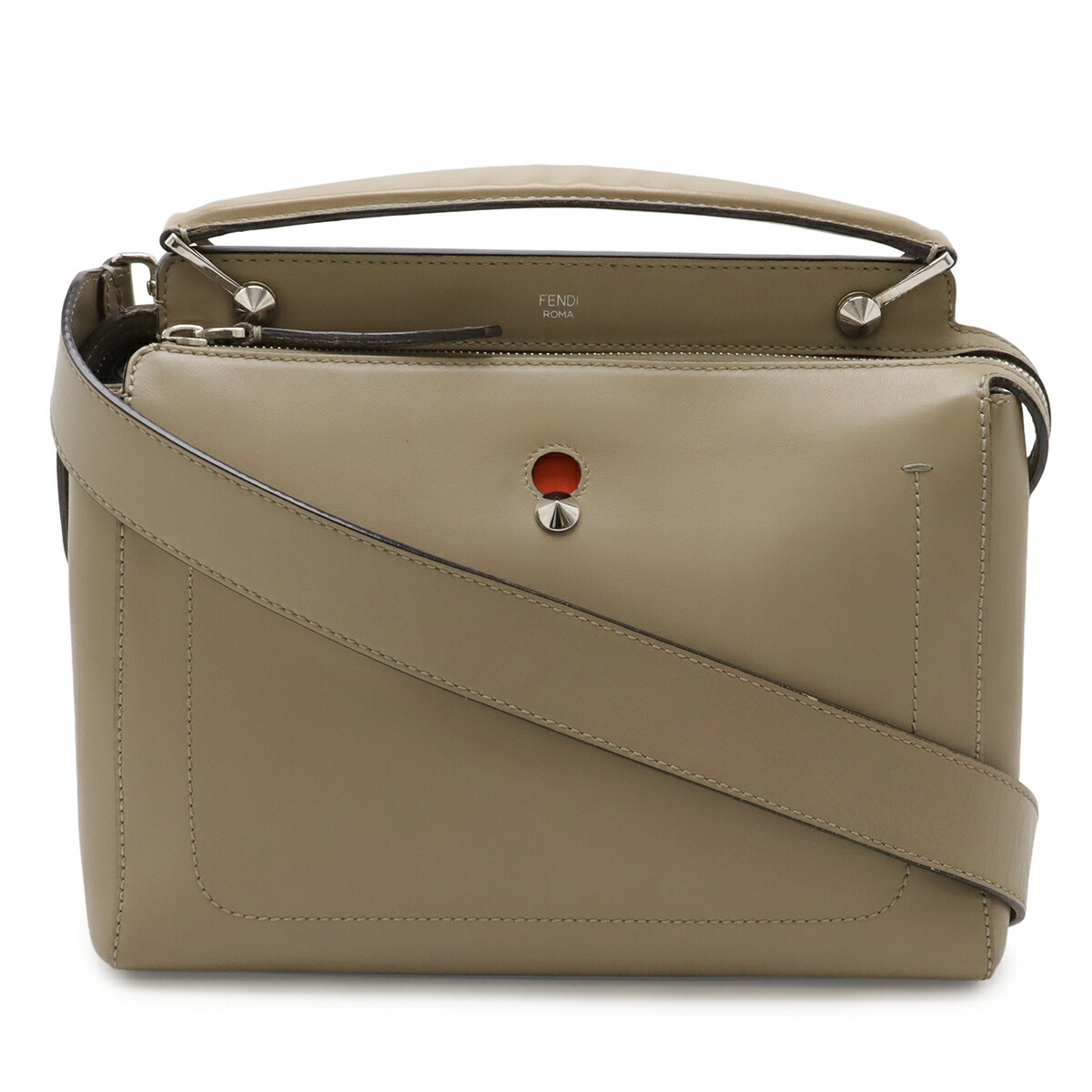 FENDI フェンディ 一点コム ハンドバック 2WAY ショルダーバッグ 虚蝉肩肉 なめし革 グレージュ 合切袋付き添い人 8BN293 【中古】