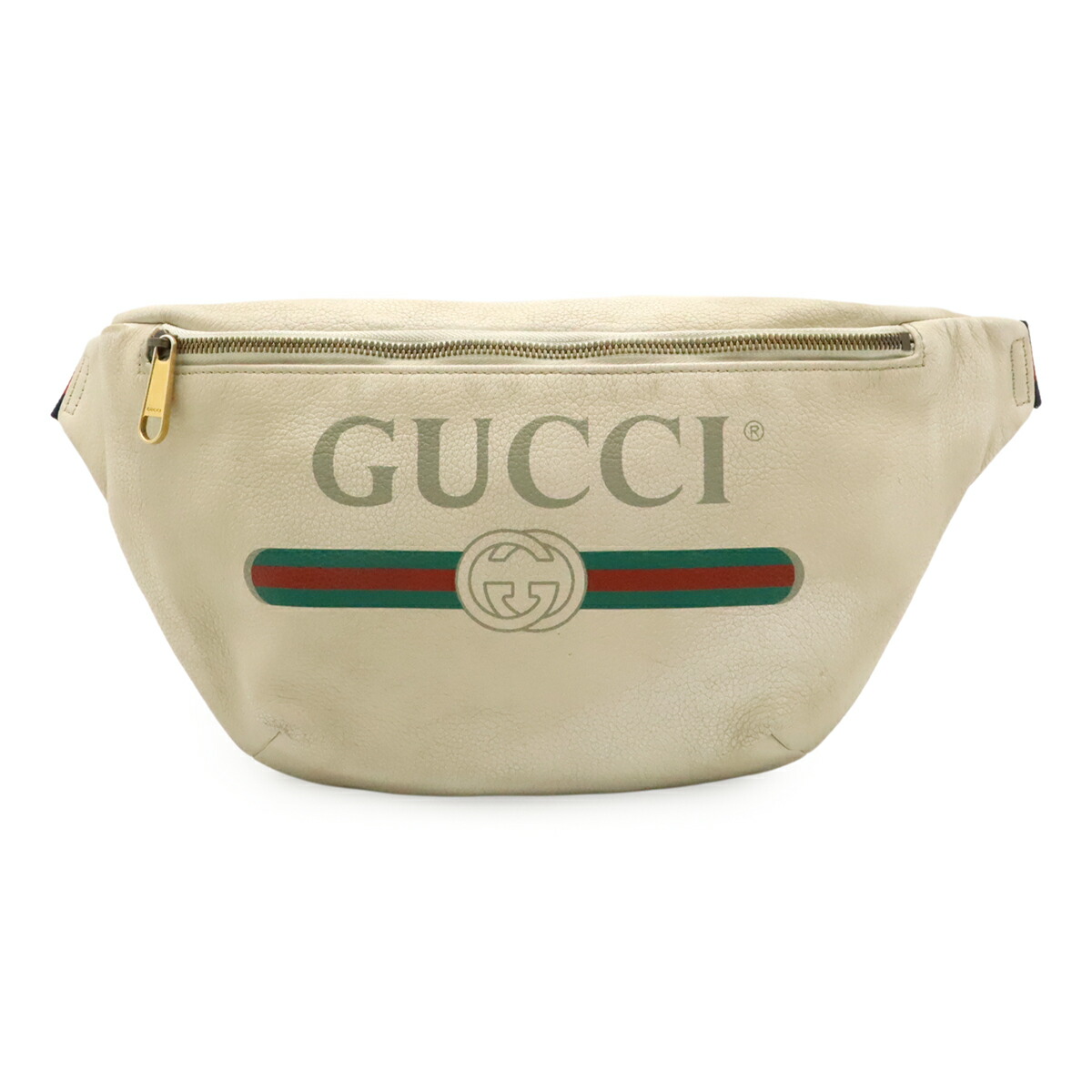 GUCCI ホワイトレザー シェリー ライン　ボディバッグウエストバッグ GUCCI グッチ ボディバッグ ウエストポーチ バッグ シェリー