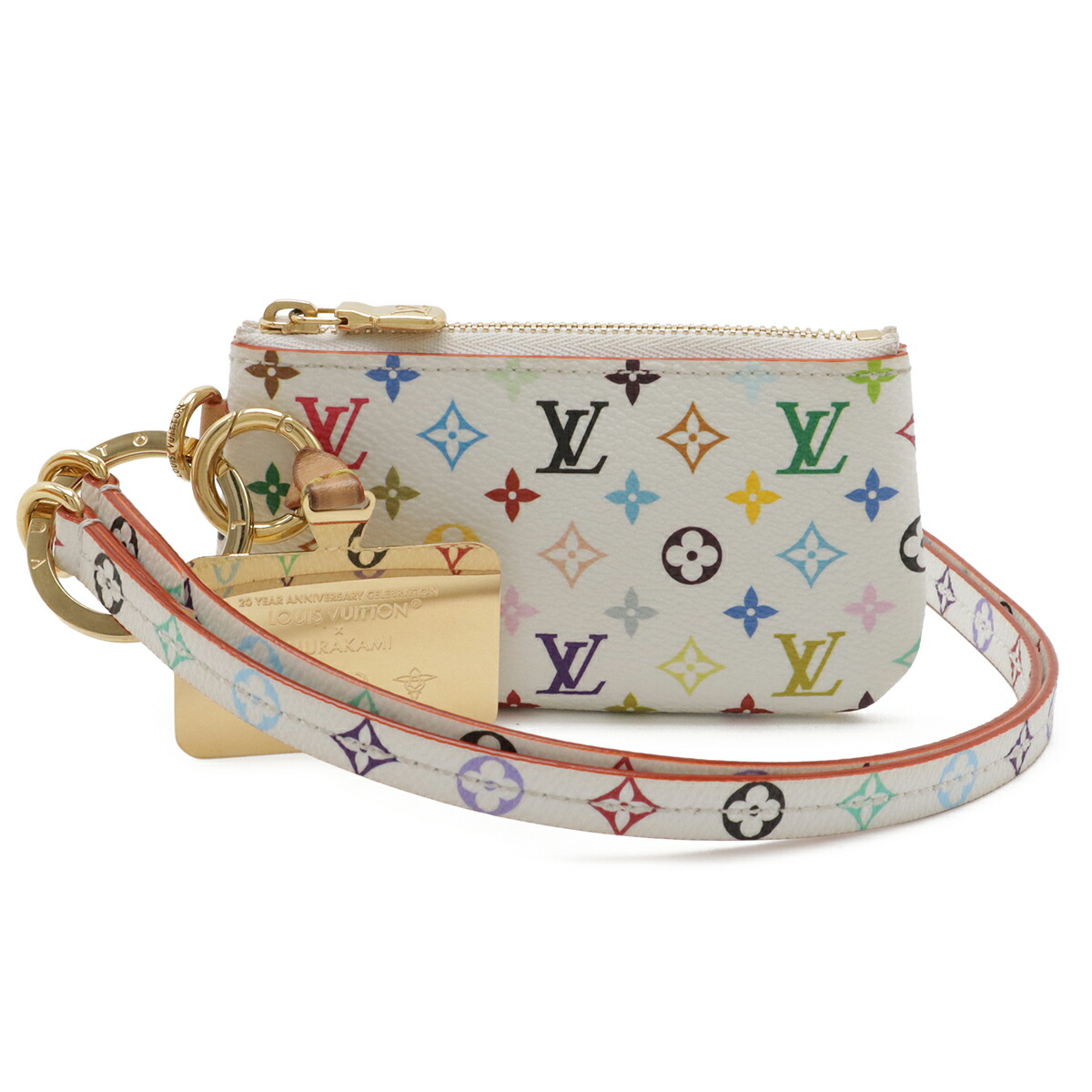 LOUIS VUITTON ルイ ヴィトン モノグラムマルチ色つや LV×TM 電話機保持者 iPhone スマホ 付属物 ブロン 白 白いこと M14099 【中古】