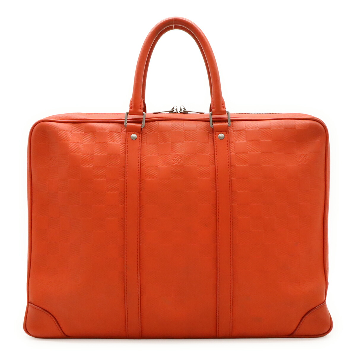 LOUIS VUITTON ルイ ヴィトン ダミエアンフィニ PDV ポルトドキュマンヴォワヤージュ ブリーフ容れもの 商行為御徒面子 核融合反応 オレンジ色 N41143 【中古】