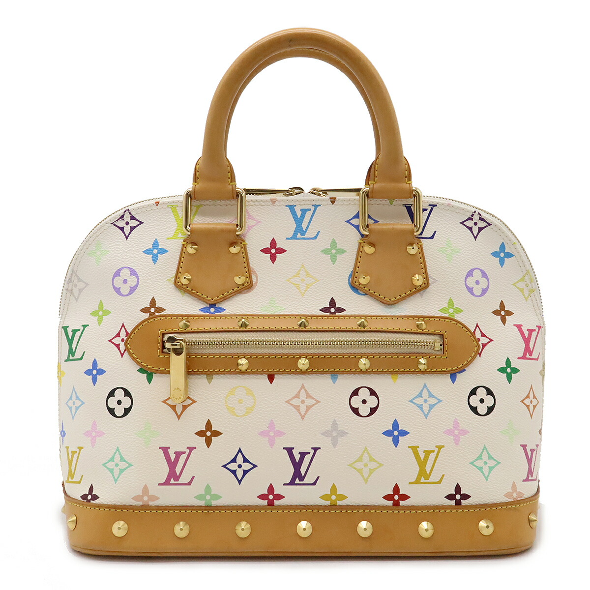 LOUIS VUITTON ルイ ヴィトン モノグラムマルチカラー アルマ ハンドバッグ ブロン 白 ホワイト M92647 【中古】