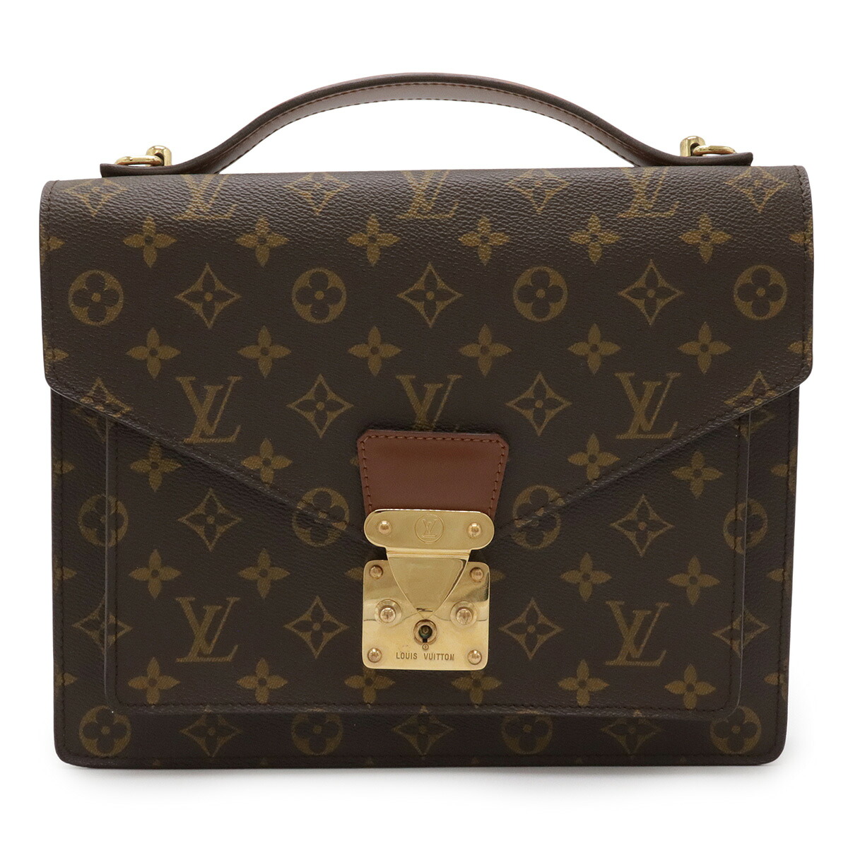 LOUIS VUITTON ルイ ヴィトン モノグラム モンソー28 セカンドバッグ ハンドバッグ ビジネスバッグ ショルダーストラップ欠品 M51185 【中古】