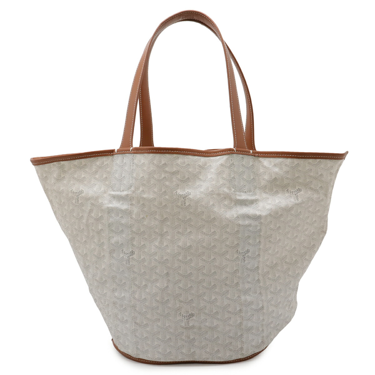GOYARD ゴヤール ベラーラ バッグ トートバッグ ショルダーバッグ セミショルダー リバーシブル コーティングキャンバス レザー ホワイト ブラウン 【中古】
