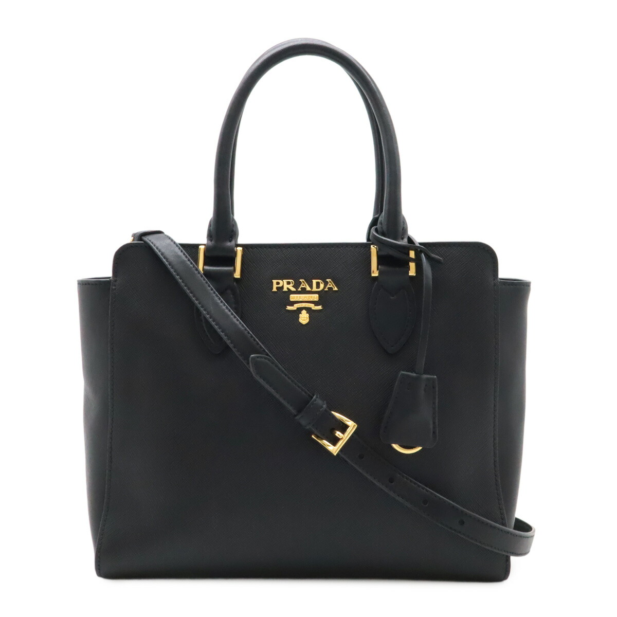 【PRADA】サフィアーノ ラックスレザー ミディアムトートバッグ プラダ / PRADA ミディアム サフィアーノレザー ハンドバッグ
