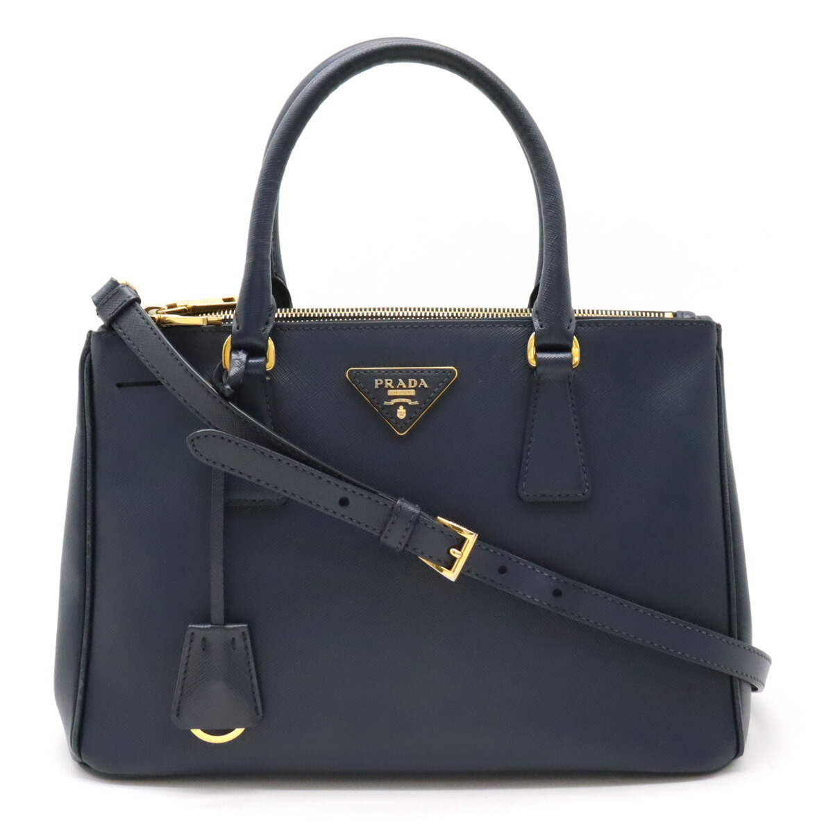 楽天市場】【バッグ】PRADA プラダ SAFFIANO ハンドバッグ 2WAY ショルダーバッグ 斜め掛け サフィアーノ レザー ネイビー 紺  ゴールド金具 1BA113 【中古】 : Blumin 楽天市場店