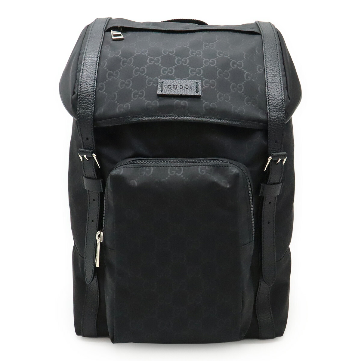 GUCCI グッチ ブラックキャンバスレザーリュック GUCCI グッチ ブラックキャンバスレザーリュック