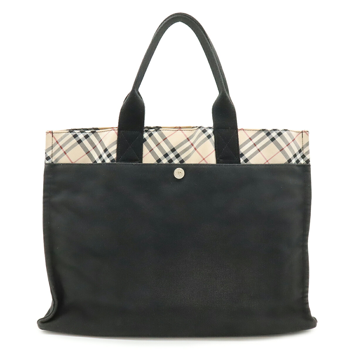 BURBERRY バーバリー ブルーレーベル ノバチェック チェック柄 トートバッグ ハンドバッグ キャンバス ナイロン ブラック 黒 ベージュ 【中古】｜Blumin 店