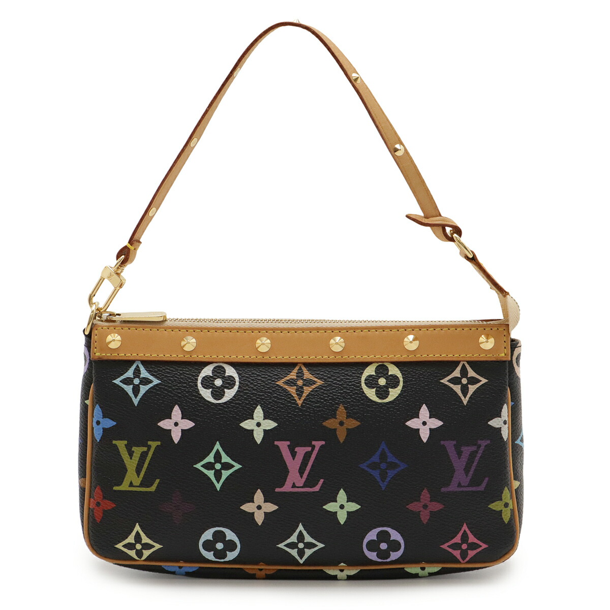 LOUIS VUITTON ルイ ヴィトン モノグラムマルチカラー ポシェット アクセソワール アクセサリーポーチ 小物入れ ノワール 黒 ブラック M92648 【中古】