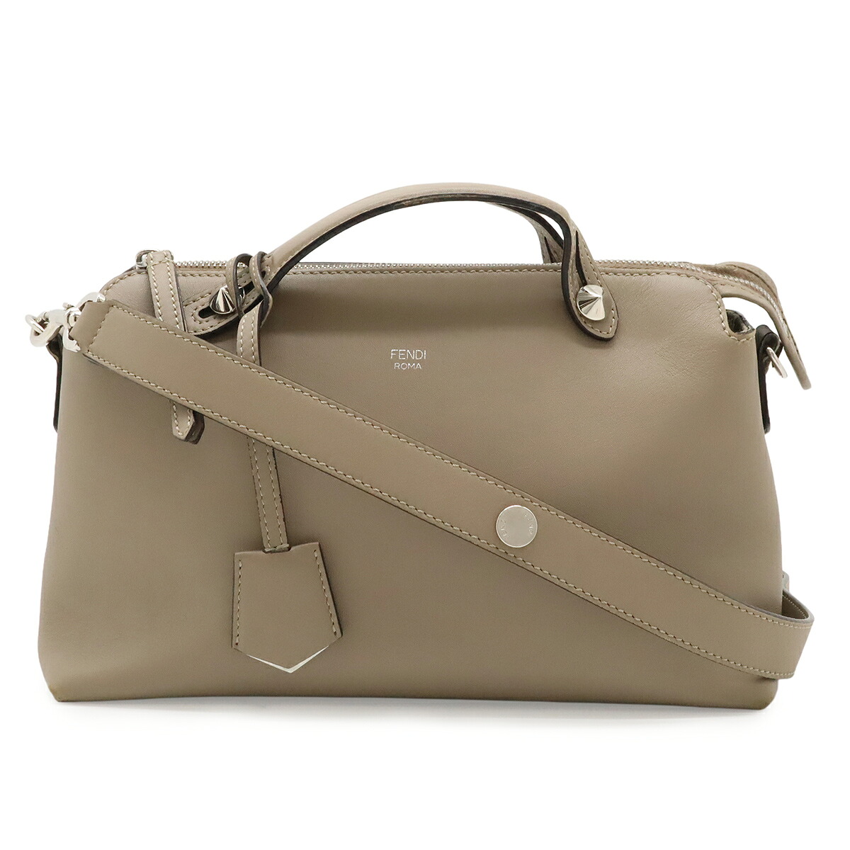 FENDI フェンディ BY THE WAY バイザウェイ 並み並み ハンドバック 2WAY ショルダーバッグ なめし革 グレージュ しろがね色金具 8BL124 【中古】