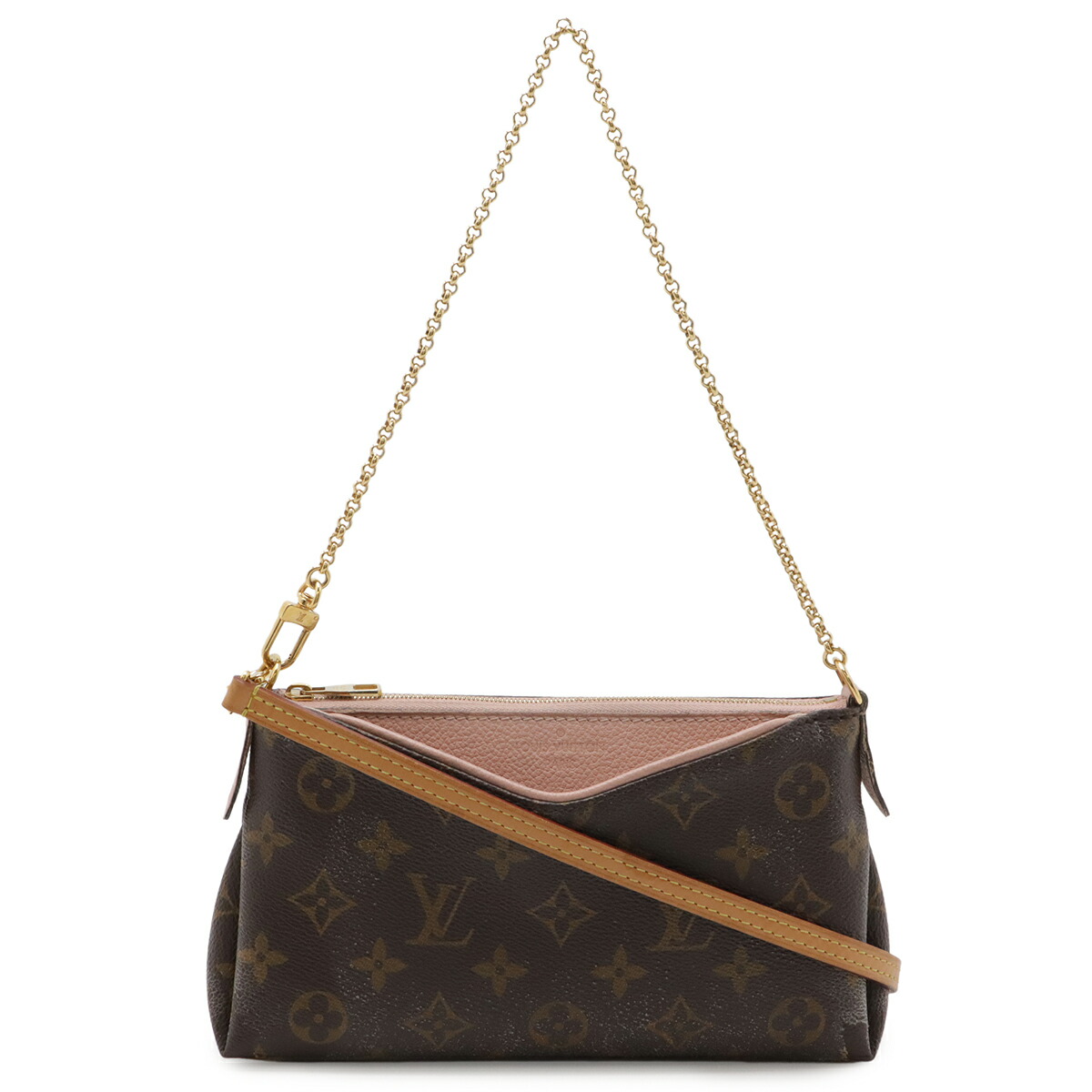 LOUIS VUITTON ルイ ヴィトン モノグラム パラス クラッチペダル ショルダーバッグ チェーン店御徒面子 2WAY クラッチペダル御徒面子 サクラ色プードル サクラ色 M44037 【中古】