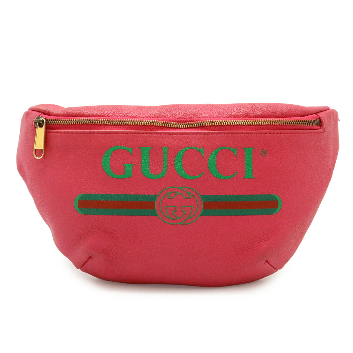 GUCCI グッチ グッチ刷り上げる シェリー酒生産ライン 胴締め御徒面子 上半身御徒面子 酉の方角車寄せ なめし革 サクラ色 緑であること 赤いこと ゴールド金具 530412 【中古】