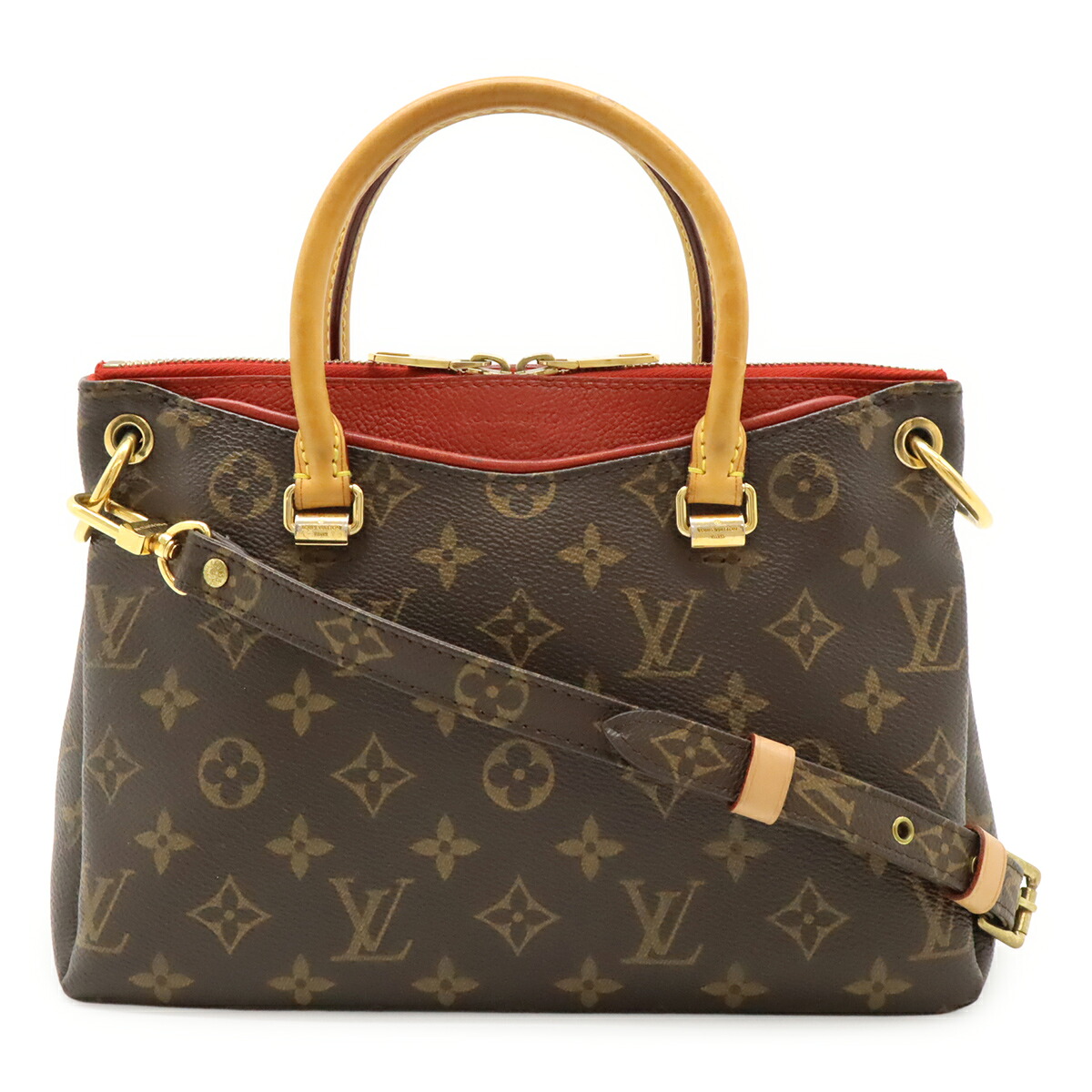 LOUIS VUITTON ルイ ヴィトン モノグラム パラスBB ハンドバック 2WAY ショルダーバッグ 曲がった掛け なめし革 スリーズ 赤 赤いこと M41241 【中古】
