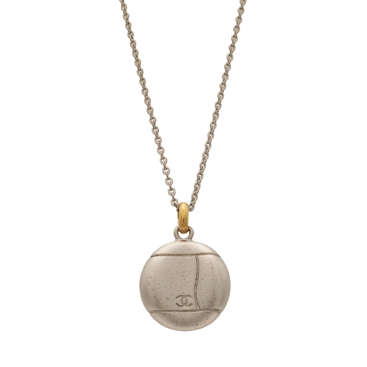 CHANEL シャネル ココマーク ラウンドプレート ヴィンテージ チェーンネックレス ペンダント メタル シルバー 【中古】｜Blumin 店