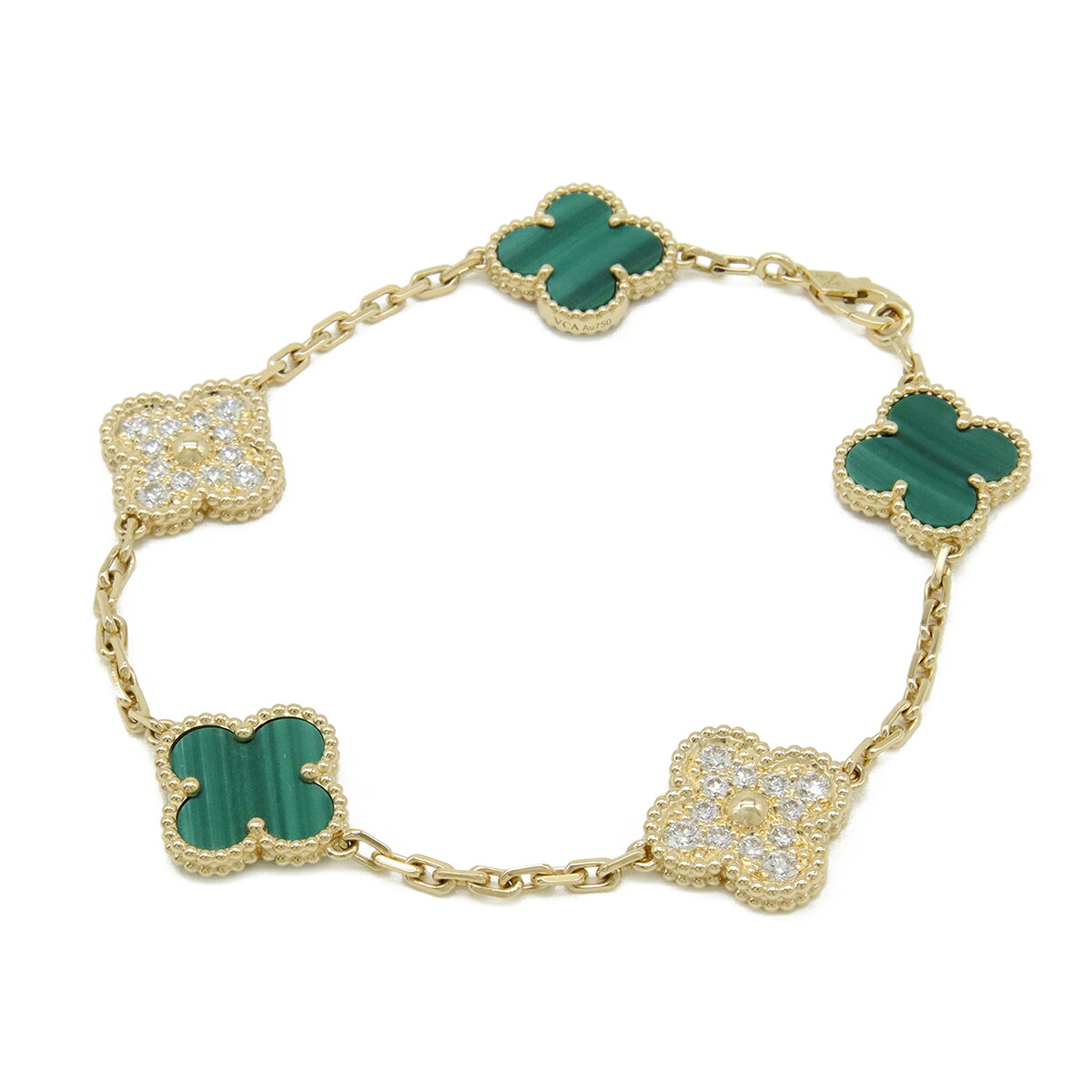 Van Cleef & Arpels ヴァン クリーフ & アーペル ヴィンテージアルハンブラ ブレスレット 5モチーフ K18 ダイヤ VCARO7GQ00 【中古】