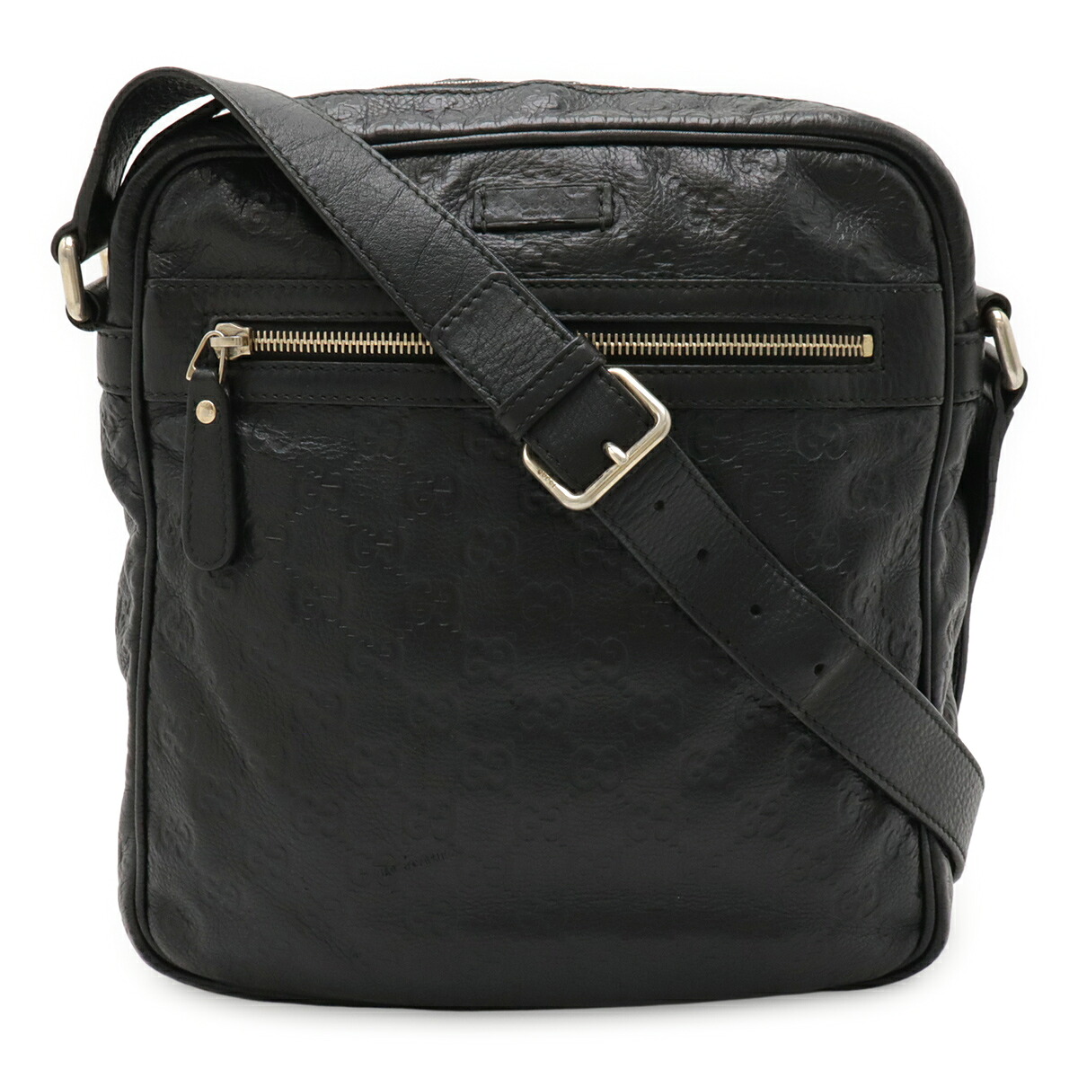 GUCCI グッチ グッチシマ ショルダーバッグ 斜め掛け レザー ブラック 黒 ゴールド金具 201448 【中古】
