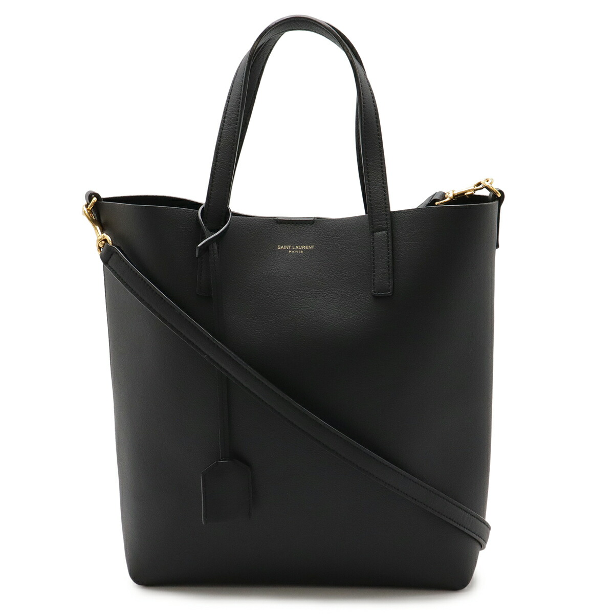 SAINT LAURENT PARIS サン ローラン 光の都市 YSL イブサンローラン 遊び道具 買い出し トートバッグ 2WAY ショルダーバッグ なめし革 黒いこと 黒 600307 【中古】