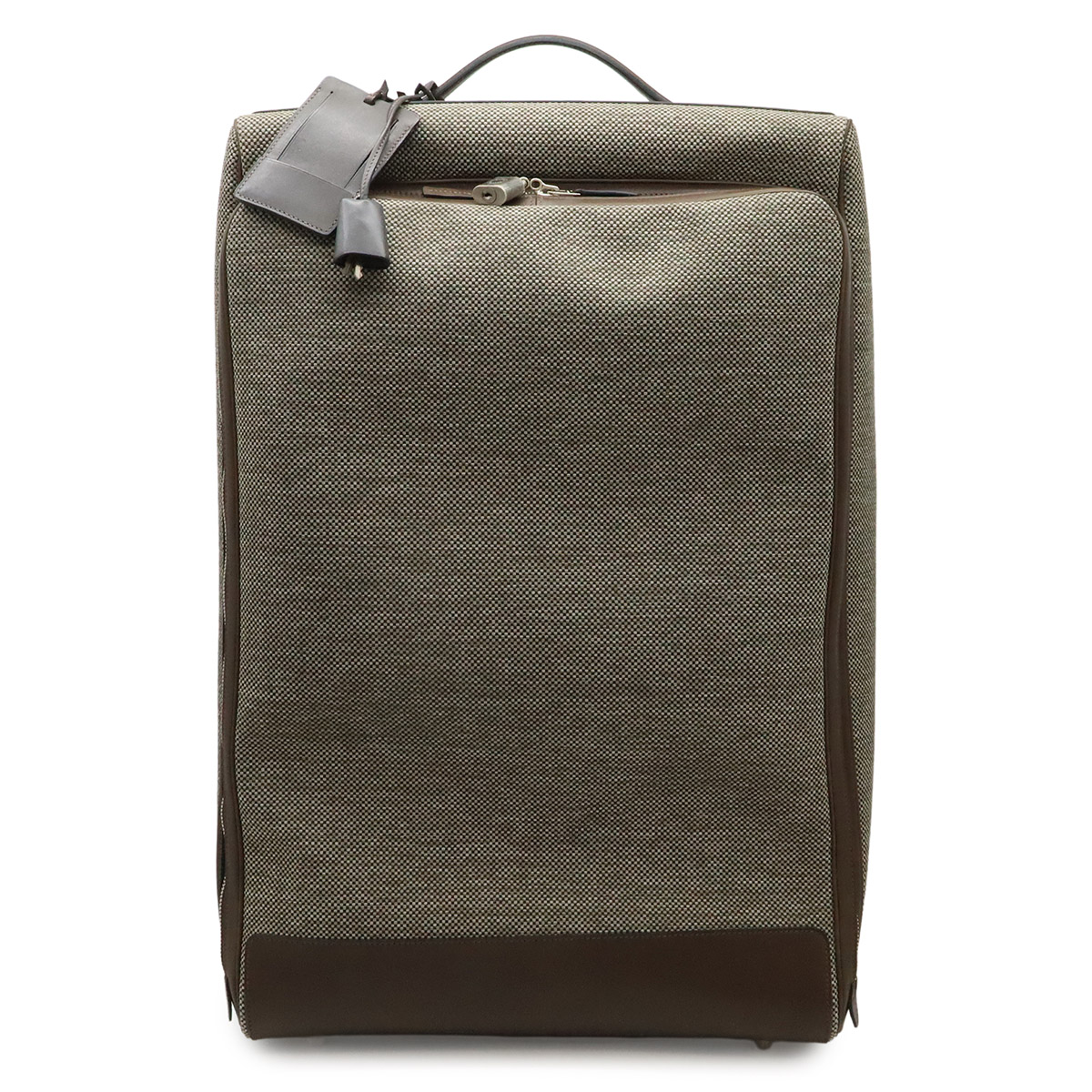 HERMES エルメス カレーシュ エクスプレス キャビン キャリーバッグ スーツケース トラベルバッグ 旅行用 トワルアッシュ レザー ブラウン G刻印 【中古】