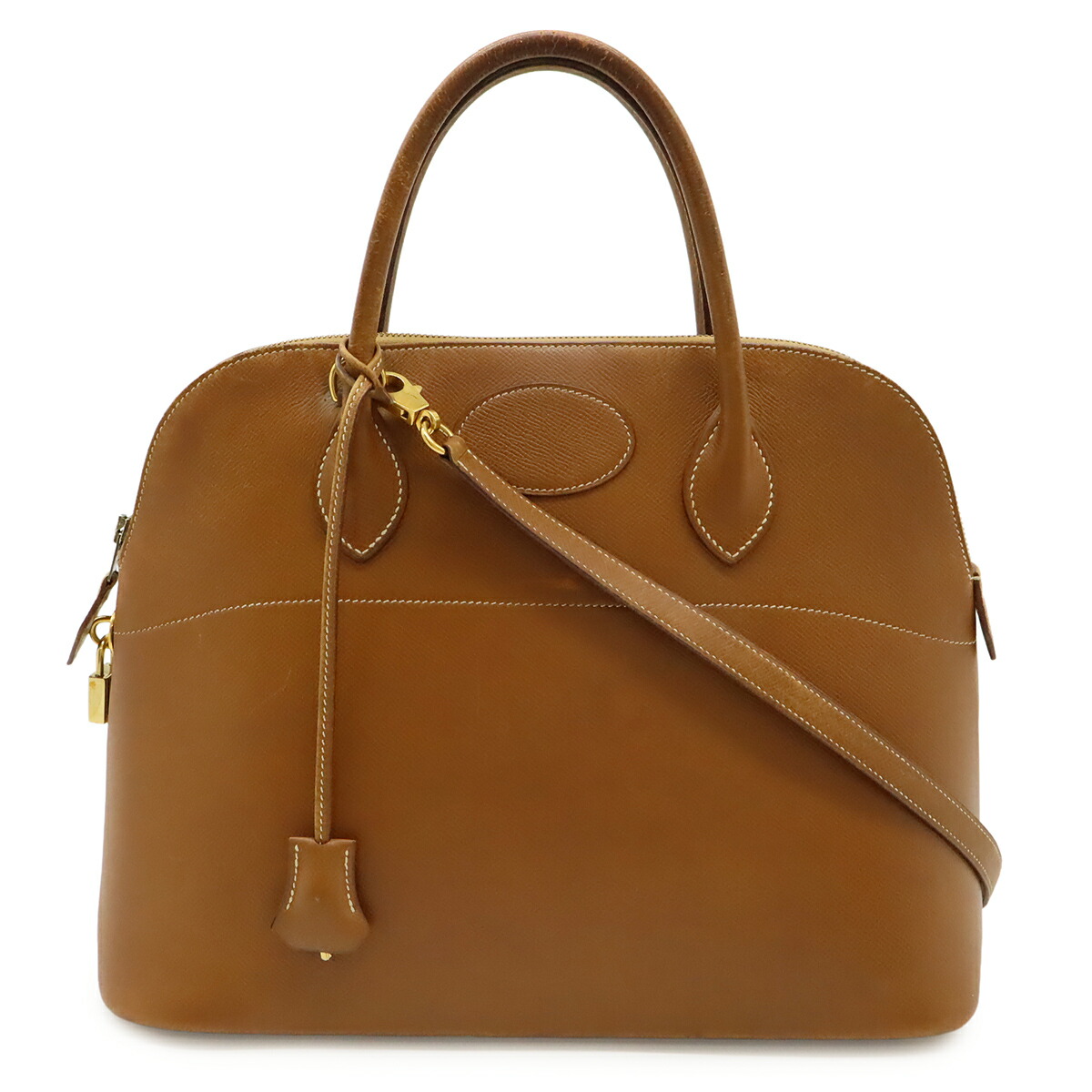 HERMES エルメス ボリード35 ハンドバッグ 2WAY ショルダーバッグ クシュベル ブラウン 茶 ゴールド金具 ○X刻印 【中古】