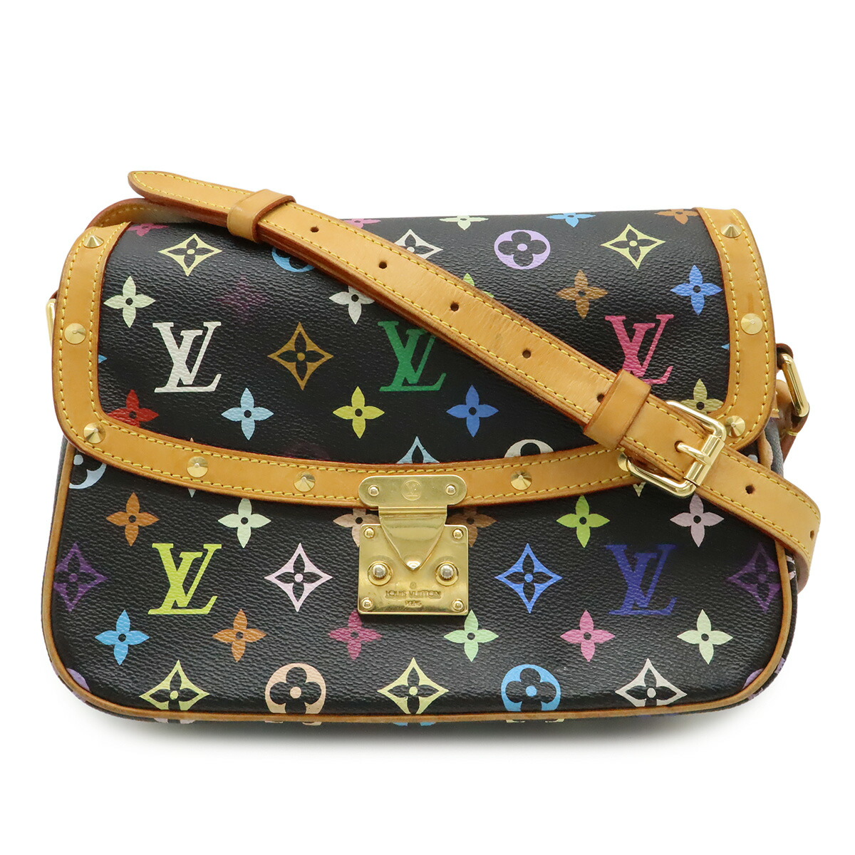 LOUIS VUITTON ルイ ヴィトン モノグラムマルチカラー ソローニュ ショルダーバッグ ポシェット 斜め掛け ノワール 黒 ブラック M92639 【中古】