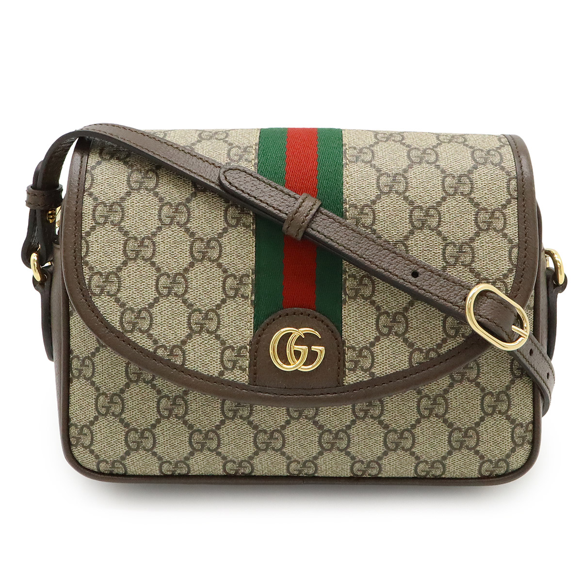 GUCCI グッチ オフィディア GGスプリーム スモール ショルダーバッグ ウェブストライプストラップ 2WAY クラッチペダル御徒面子 PVC ベージュ 722117 【中古】