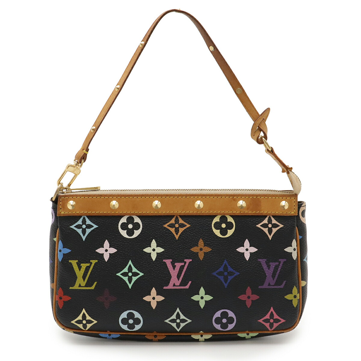 LOUIS VUITTON ルイ ヴィトン モノグラムマルチカラー ポシェット アクセソワール アクセサリーポーチ 小物入れ ノワール 黒 ブラック M92648 【中古】