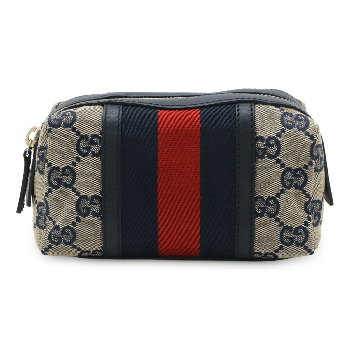 GUCCI グッチ GG帆布 シェリー酒生産ライン かざり付ける車寄せ コスメポーチ マルチ車寄せ 小入れもの なめし革 米国海軍 ベージュ 赤いこと 256639 【中古】
