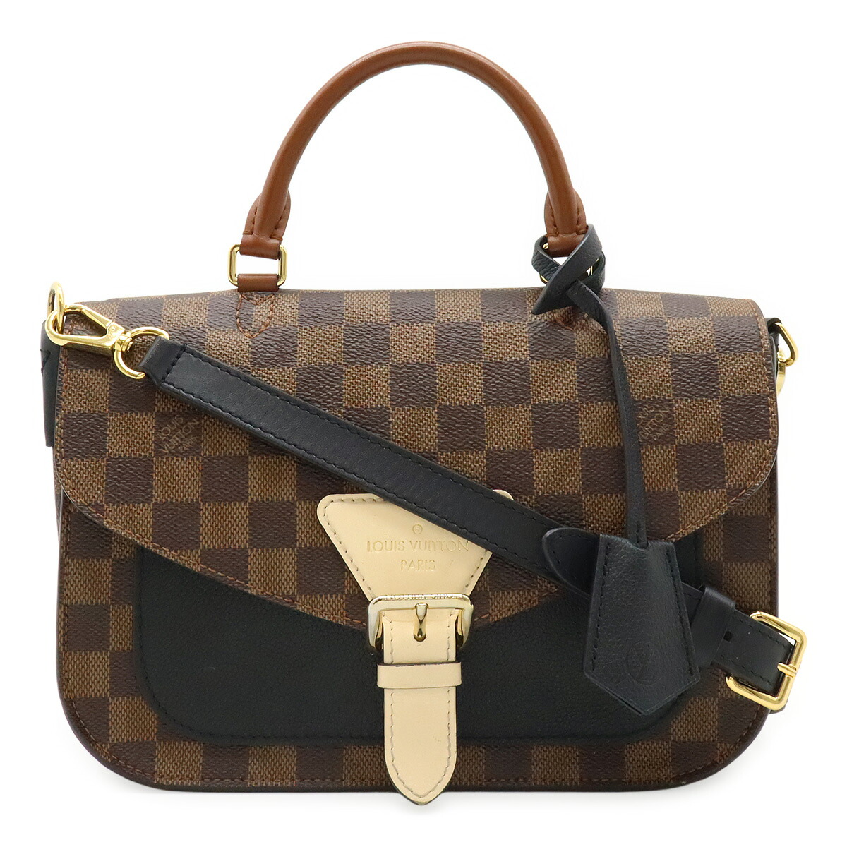 LOUIS VUITTON ルイ ヴィトン ダミエ ボーマルシェ ハンドバック 下げ翼御徒面子 2WAY ショルダーバッグ 曲がった掛け ノワール 黒いこと N40146 【中古】