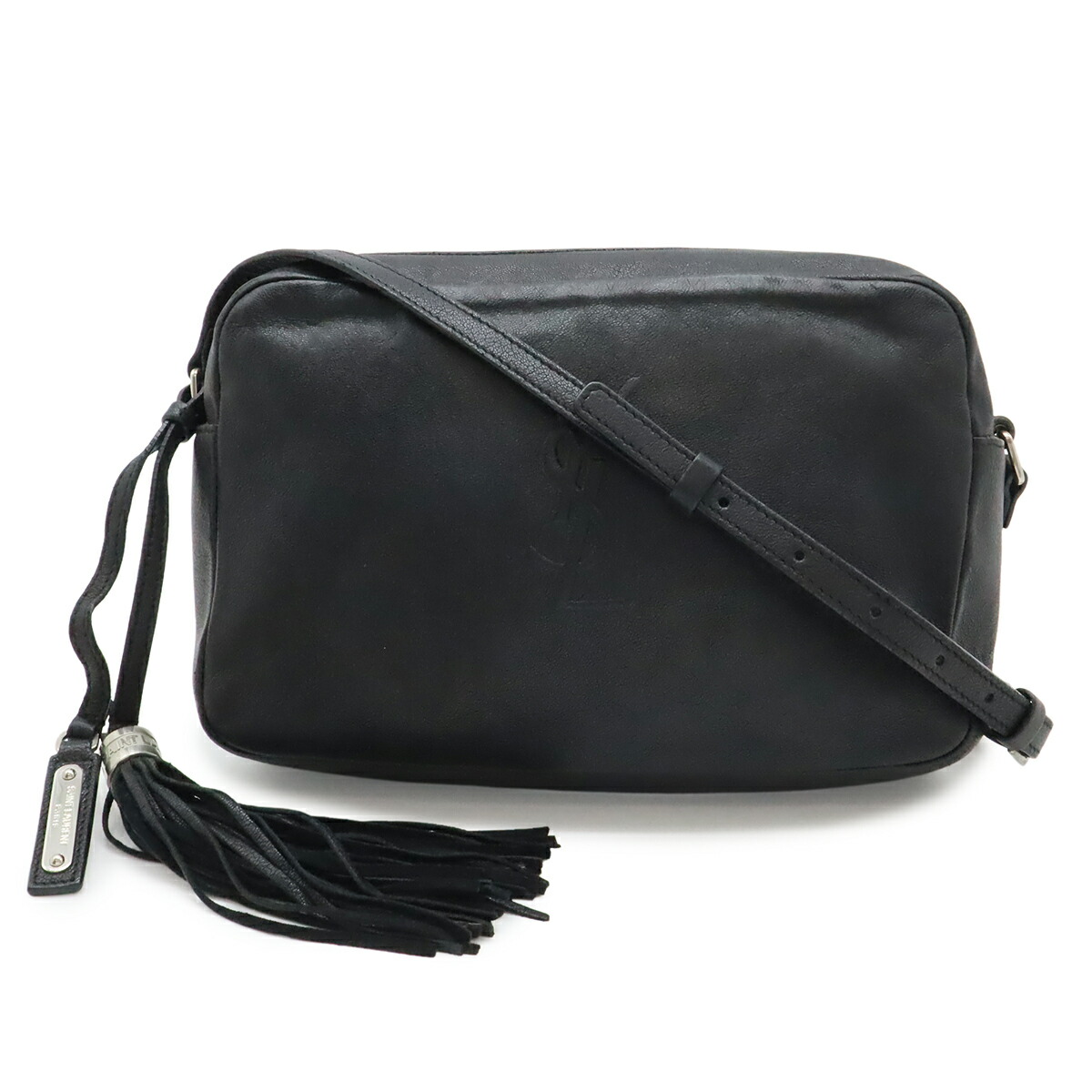 SAINT LAURENT PARIS サン ローラン パリ イブサンローラン カメラバッグ ショルダーバッグ ポシェット レザー ブラック シルバー金具 470299 【中古】｜Blumin 店