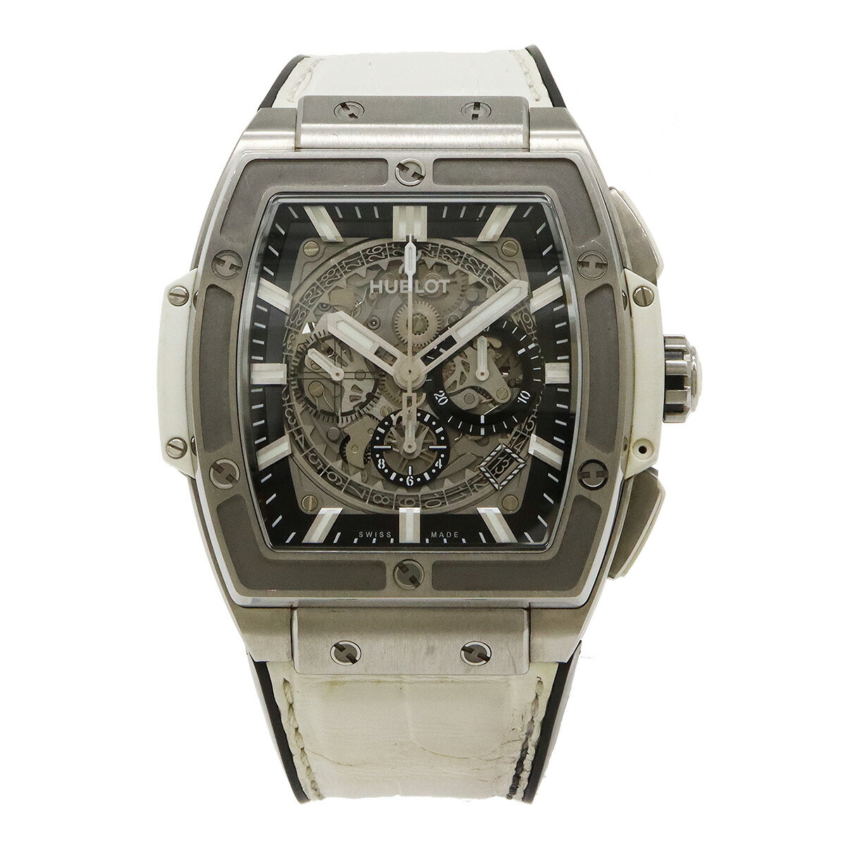 HUBLOT ウブロ スピリット オブ　ビッグバン デイト クロノグラフ スケルトン文字盤 チタン メンズ AT オートマ 腕時計 601.NE.0172.LR.JPN17 【中古】