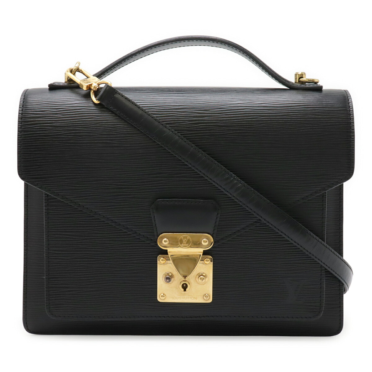 LOUIS VUITTON ルイ ヴィトン エピ モンソー ハンドバック 2塁手御徒面子 2WAY ショルダーバッグ ノワール 黒 黒いこと ゴールド金具 M52122 【中古】