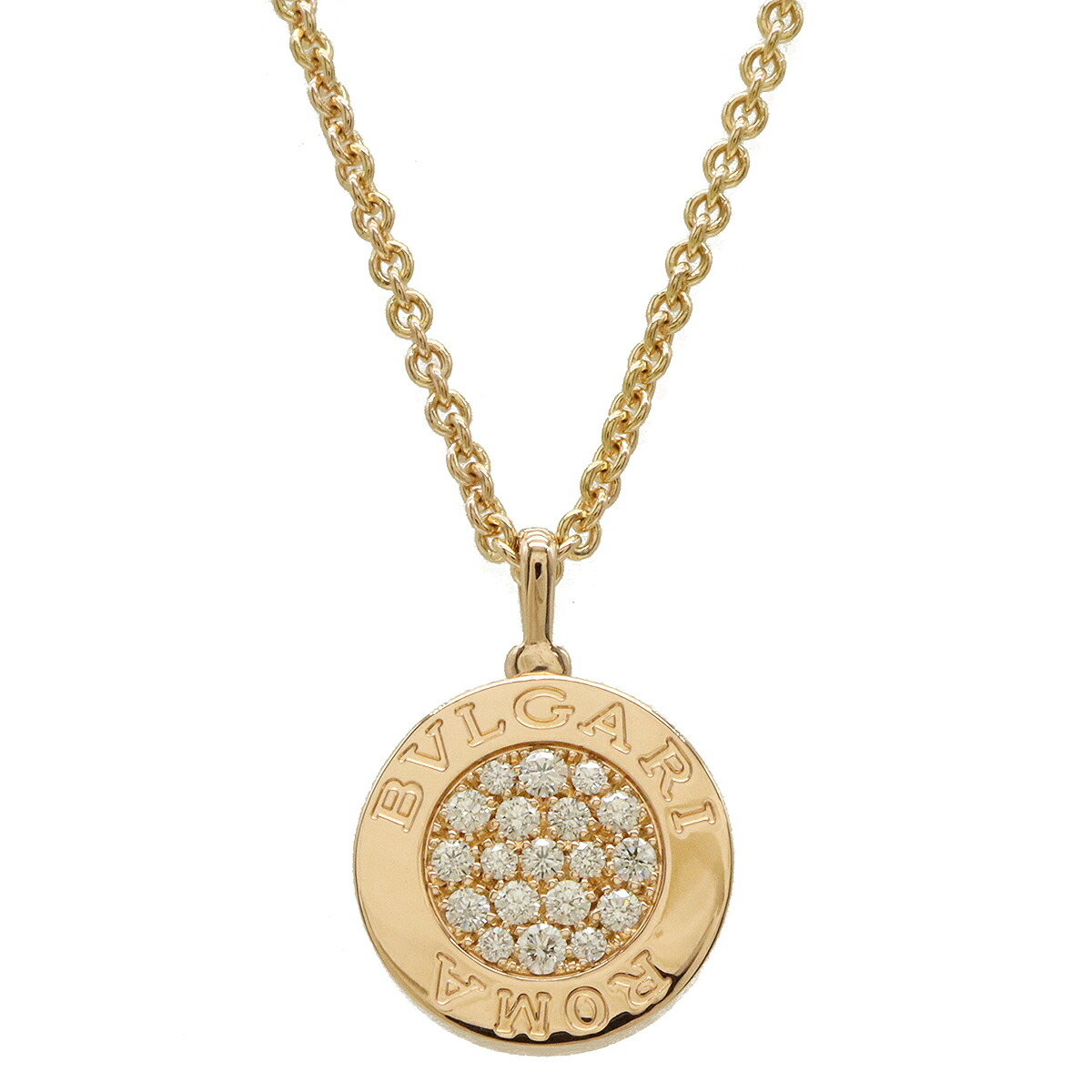 BVLGARI ブルガリ ブルガリブルガリ ネックレス リバーシブル ペンダント K18PG 750PG ピンクゴールド パヴェ ダイヤモンド マザーオブパール 358375 【中古】|Blumin 店