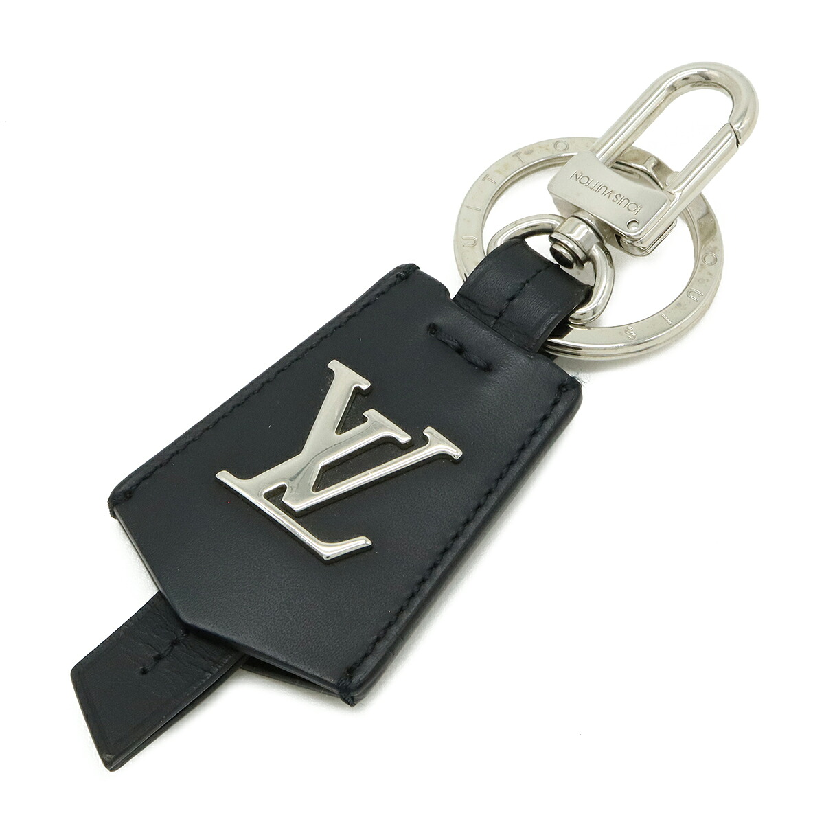 LOUIS VUITTON ルイ ヴィトン キーホルダー LV クロッシュ クレ キーチャーム カウハイドレザー ブラック 黒 シルバー M68020 【中古】｜Blumin 店