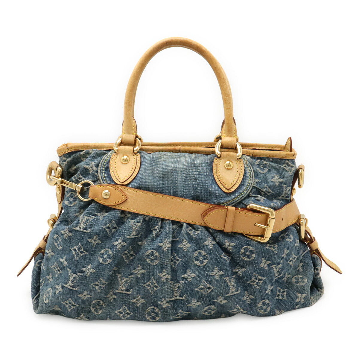 LOUIS VUITTON ルイ ヴィトン モノグラムジーンズ ネオカヴィMM トートバッグ ハンドバック 2WAY ショルダーバッグ 肩かけ 青碧 青 M95349 【中古】