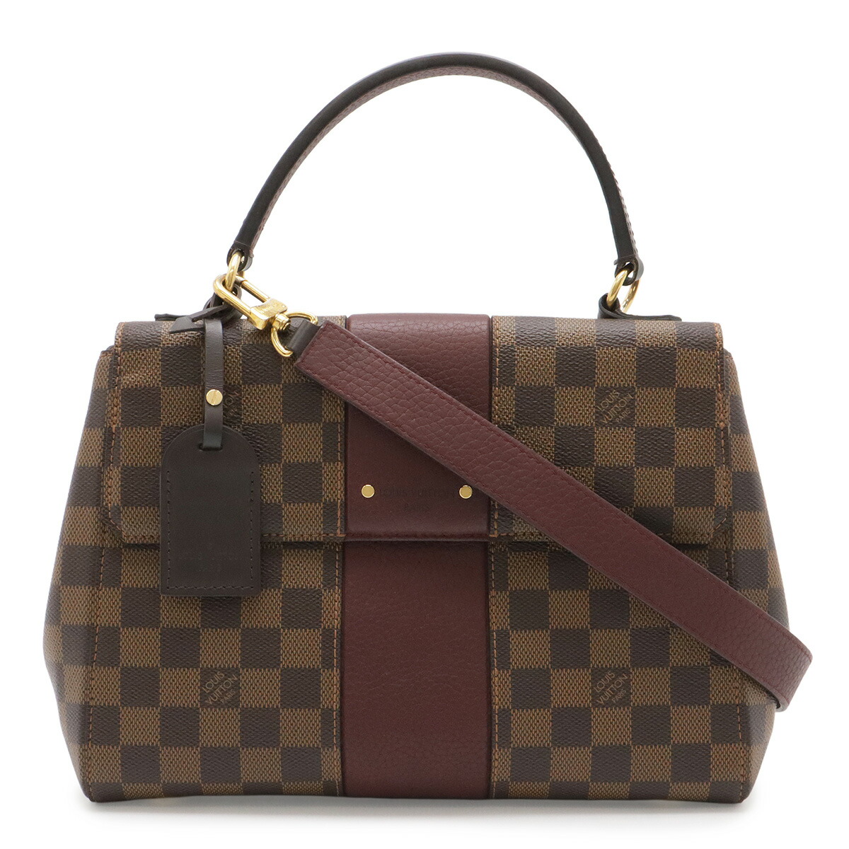 LOUIS VUITTON ルイ ヴィトン ダミエ 公債証書表どおりBB ハンドバック 2WAY ショルダーバッグ 曲がった掛け 赤銅色 ボルドーワイン ゴールド金具 N64416 【中古】