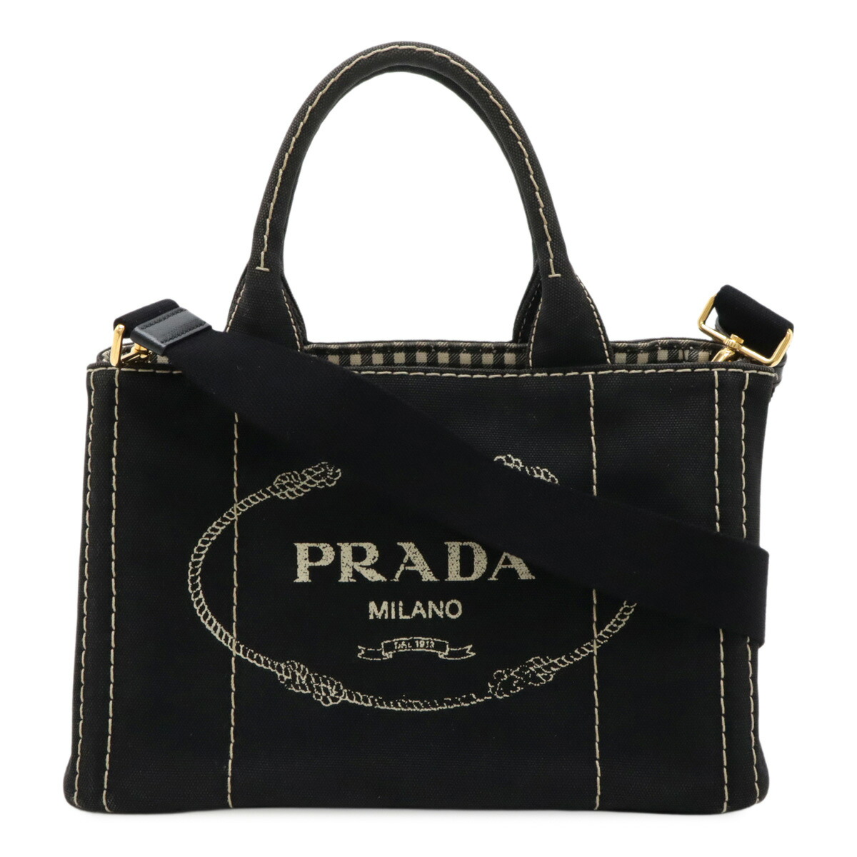 中古★PRADA☆シアリング ロゴトートバッグ ホワイト PRADA プラダ トートバッグ レディース ホワイト スモール