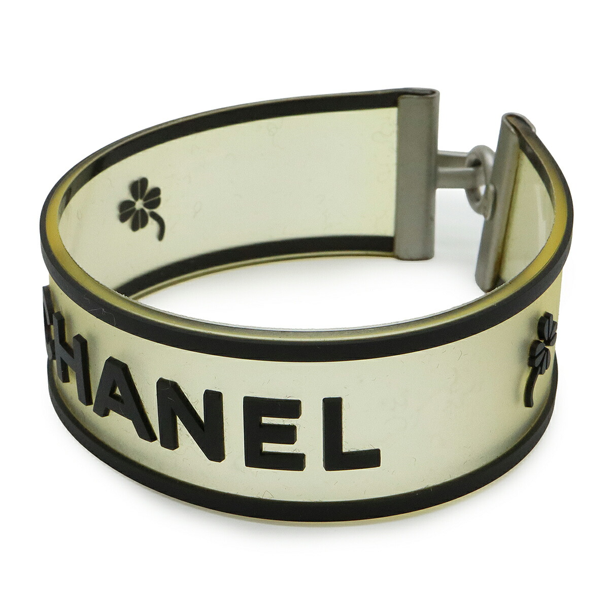 CHANEL シャネル ラバーバングル99年製 ヴィンテージ　ブラック CHANEL 1995年製 シルクサテンCCターンロックハンドバッグ