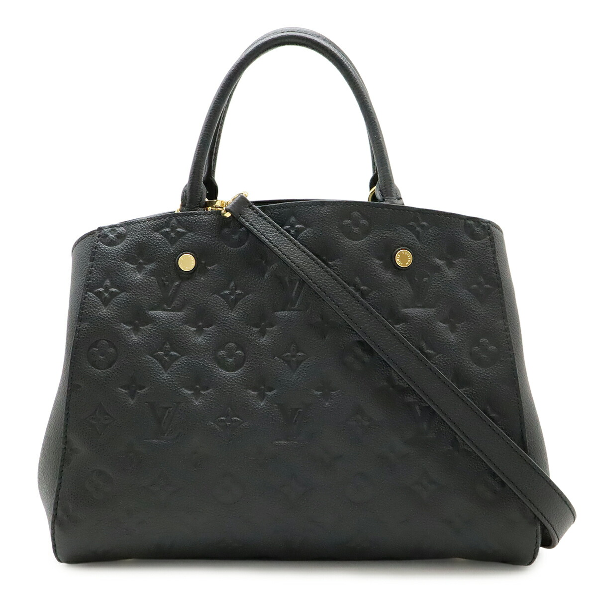 LOUIS VUITTON ルイ ヴィトン モノグラムアンプラント モンテーニュMM ハンドバック 2WAY ショルダーバッグ ノワール 黒 黒いこと M41048 【中古】