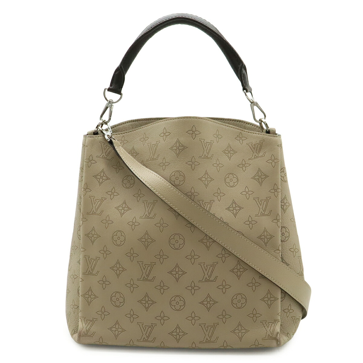 LOUIS VUITTON ルイ ヴィトン マヒナ バビロンPM ショルダーバッグ 2WAY なめし革 ガレ 沙子ベージュ しろがね色金具 M50032 【中古】