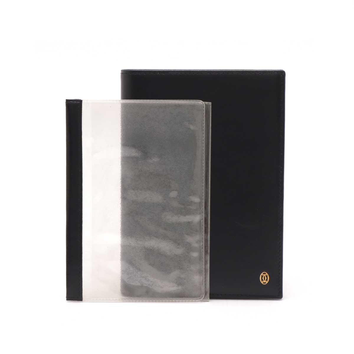 Cartier パスポートケース ブラック 2006年製 Cヌメ革黒染料oil】国際