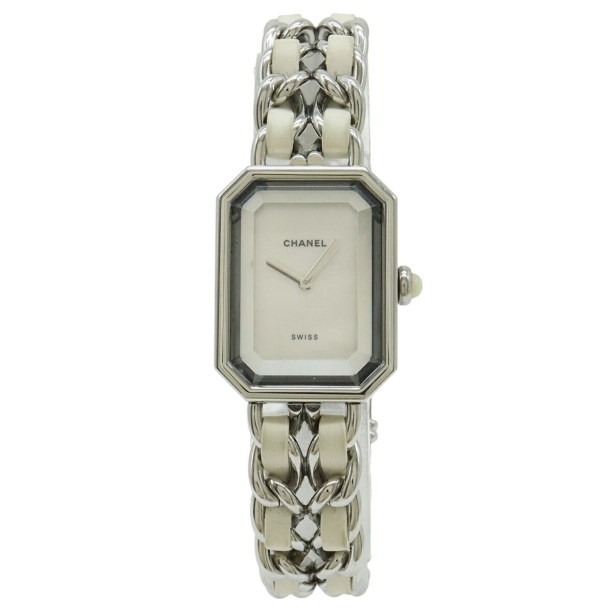 CHANEL シャネル プルミエール ホワイトシェル文字盤 Lサイズ SS 革 レディース 腕時計 H1639 【中古】