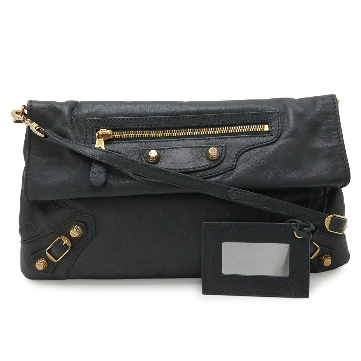 BALENCIAGA バレンシアガ ザ ジャイアント エンベロープ クラッチバッグ 2WAY ショルダーバッグ レザー ダークグレー ゴールド金具 327079 【中古】｜Blumin 店