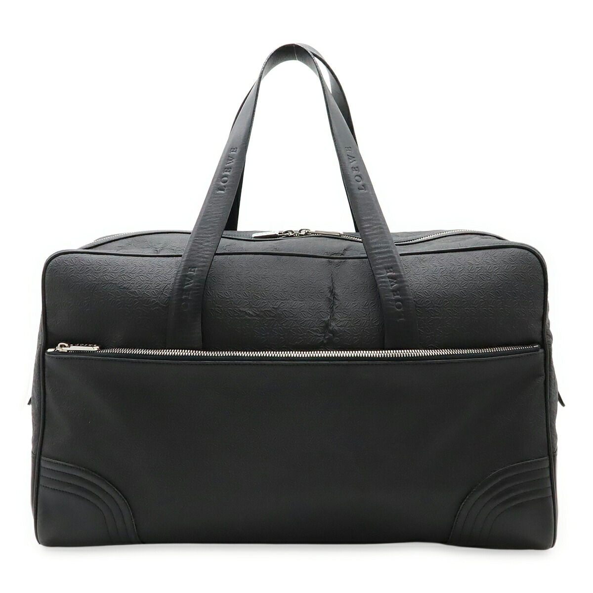 LOEWE ロエベ ボストンバック 大容量 レザー アナグラム 金具ロゴ ロエベ 】ボストンバッグ アナグラム ロゴ レザー 黒 タグ 大