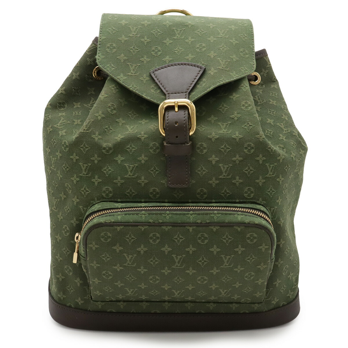 LOUIS VUITTON ルイ ヴィトン モノグラムミニ モン掏摸GM 背嚢 うしろ側風呂敷き包み ショルダーバッグ TSTカーキ 緑であること M92456 【中古】