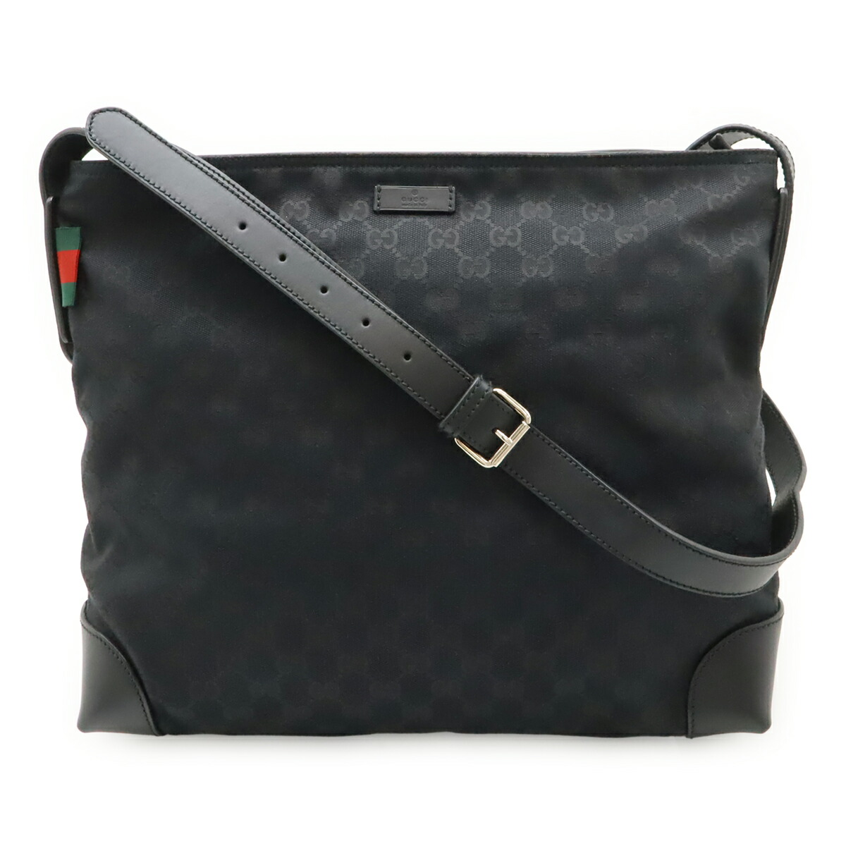 GUCCI グッチ GG帆布 シェリー酒生産ライン ショルダーバッグ 曲がった掛け なめし革 黒いこと 黒 緑であること 緑 赤いこと 赤 308930 【中古】