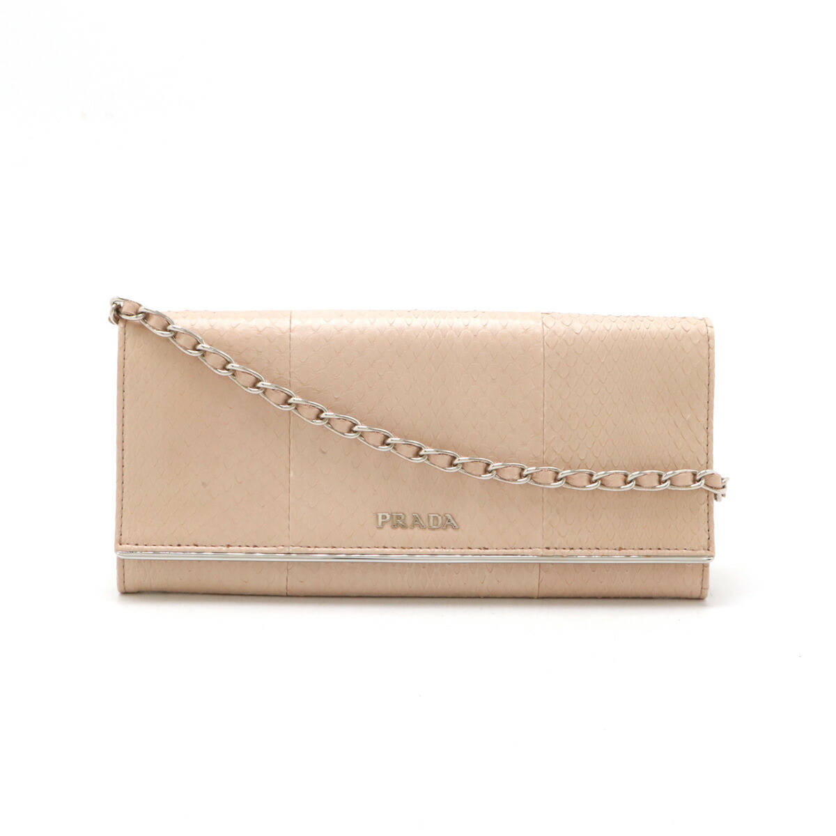 PRADA チェーンウォレット　長財布　ピンクベージュ 楽天市場】【財布】PRADA プラダ チェーンウォレット チェーン