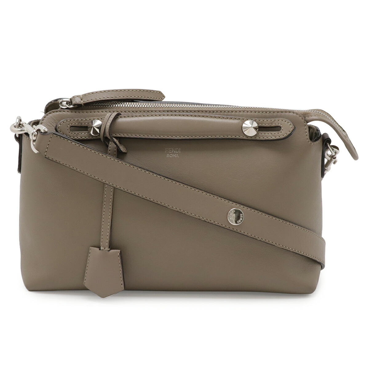FENDI フェンディ BY THE WAY バイザウェイ 並み並み ハンドバック 2WAY ショルダーバッグ なめし革 グレージュ しろがね色金具 8BL124 【中古】